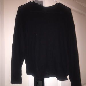 Nordstrom Rack PST Black Waffle Knit Long Sleeve